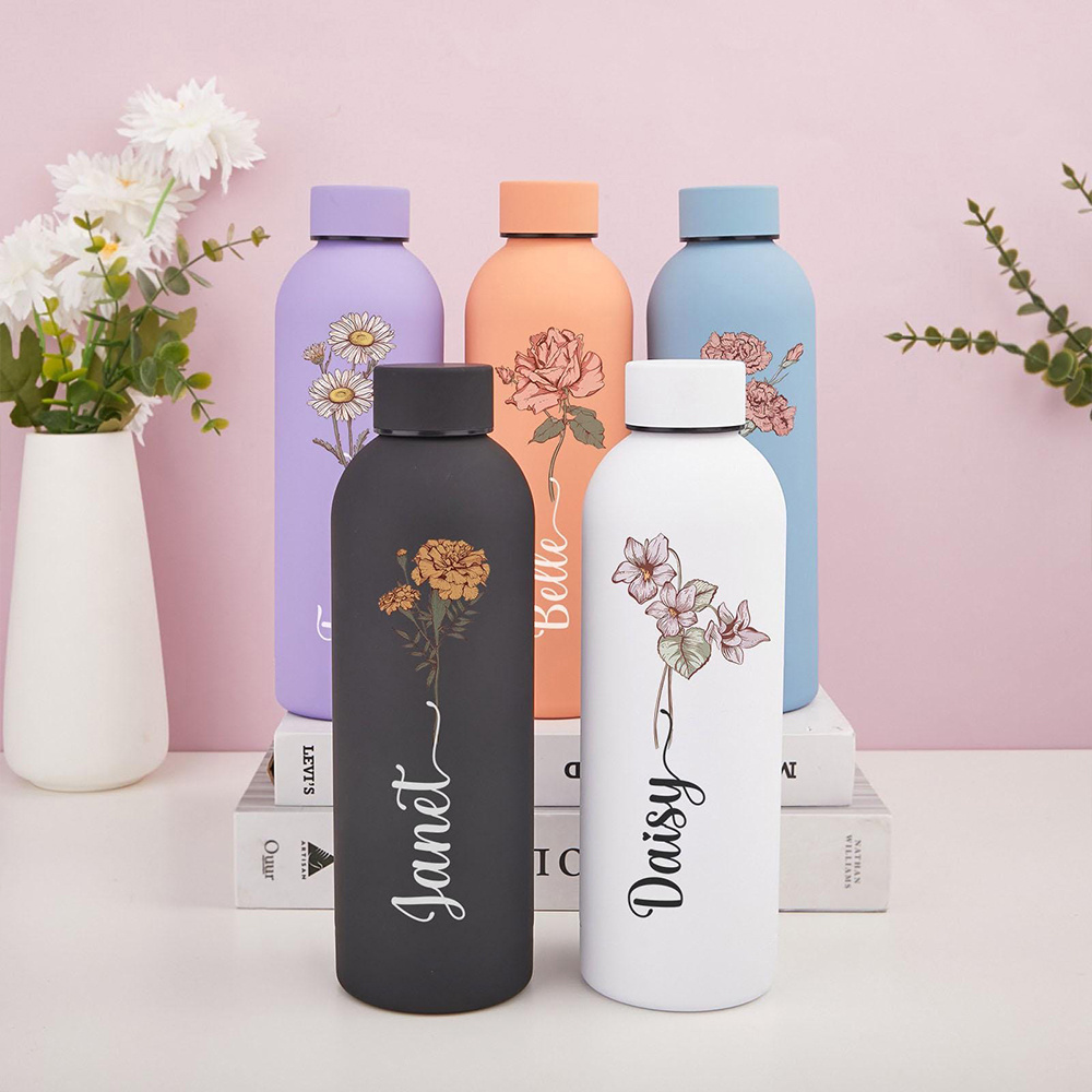Travel Accessories Bottles - Bouteille d'eau florale personnalisée, bouteille isotherme