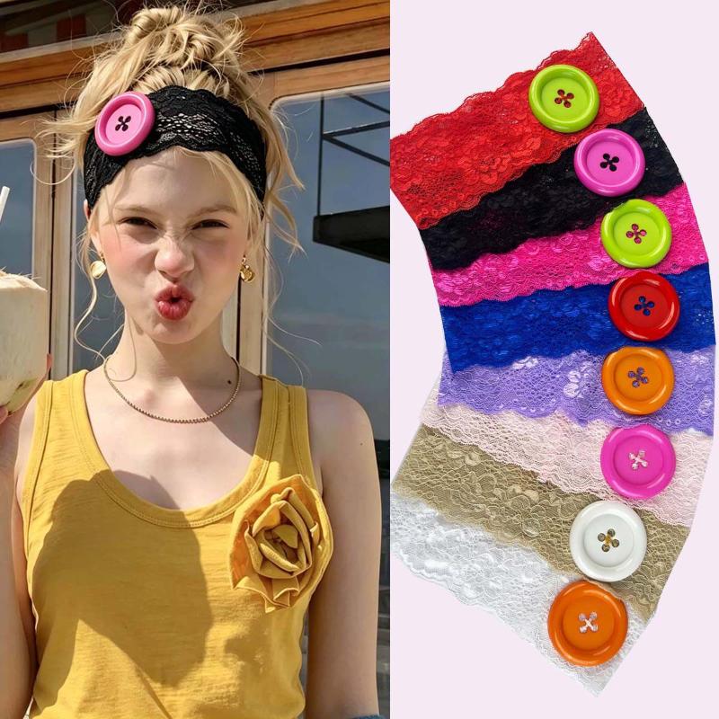 Travel Yoga Accessories - Bandeau large élastique vintage en dentelle