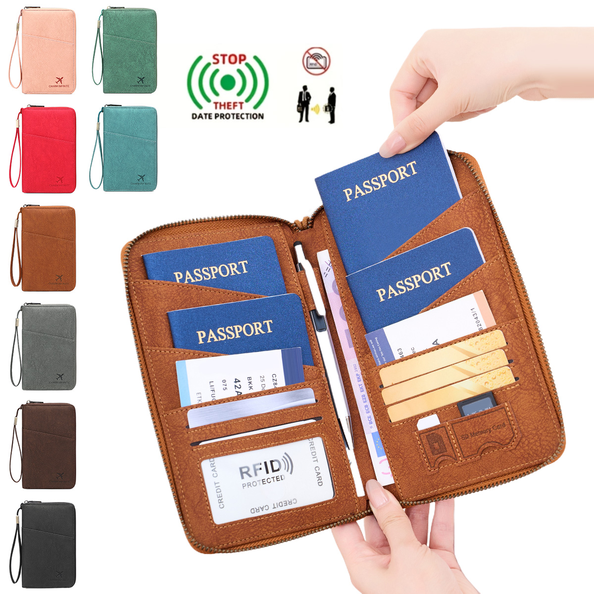 Travel Accessories Plane - Nouveau porte-passeport de voyage antivol RFID,