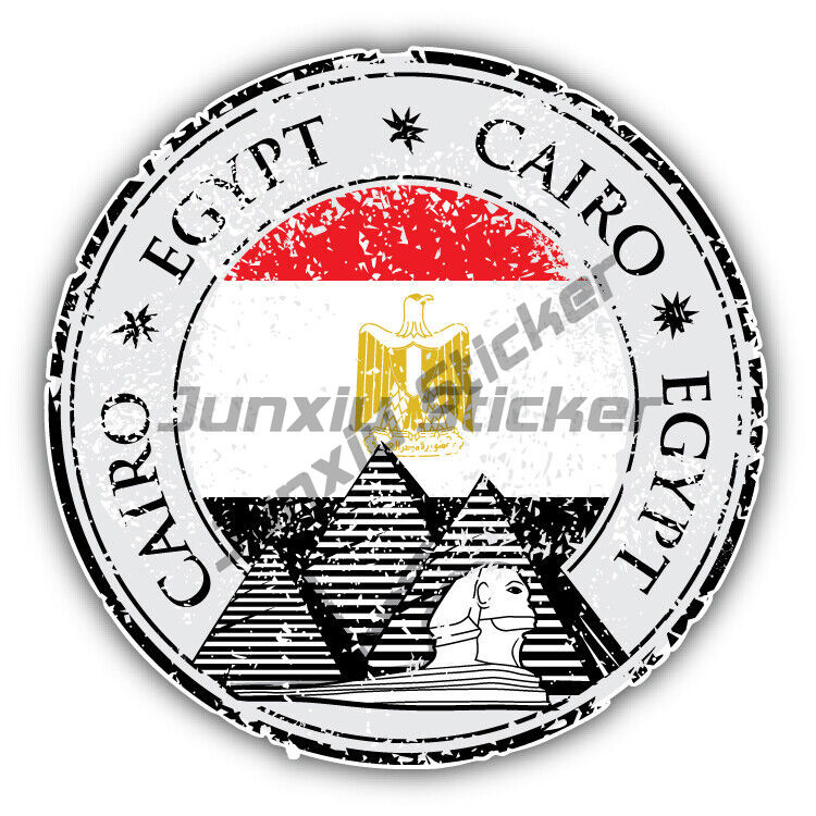 Travel Accessories Egypt - Alexandria Cairo egypte rond drapeau timbre
