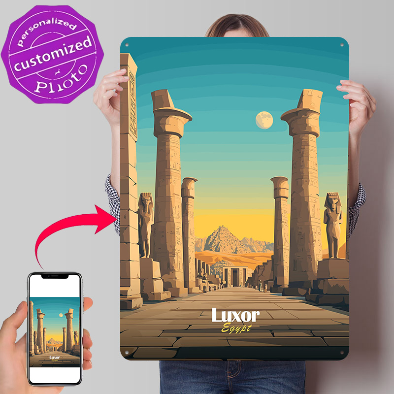 Travel Accessories Egypt - Affiche métallique de voyage Luxor Égypte,