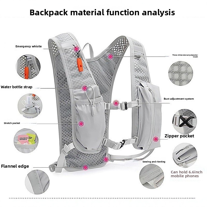 Hydration Pack Backpack - Sac de course pour téléphone, sac