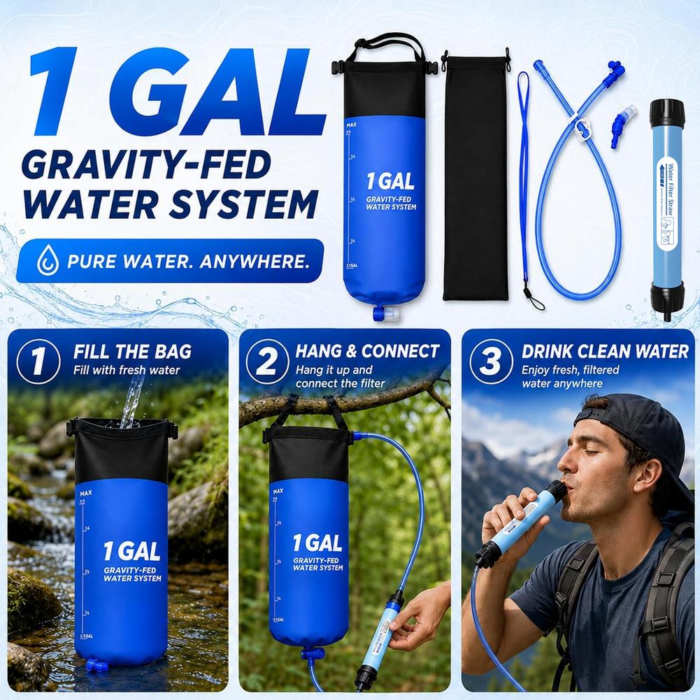 Kit de paille avec sac filtran - Hydration Pack Backpack avis et prix
