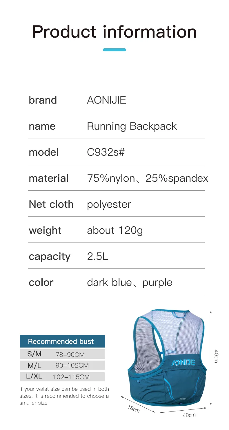 AONIJIE-Sac à dos d'hydratatio - Hydration Pack Backpack avis et prix